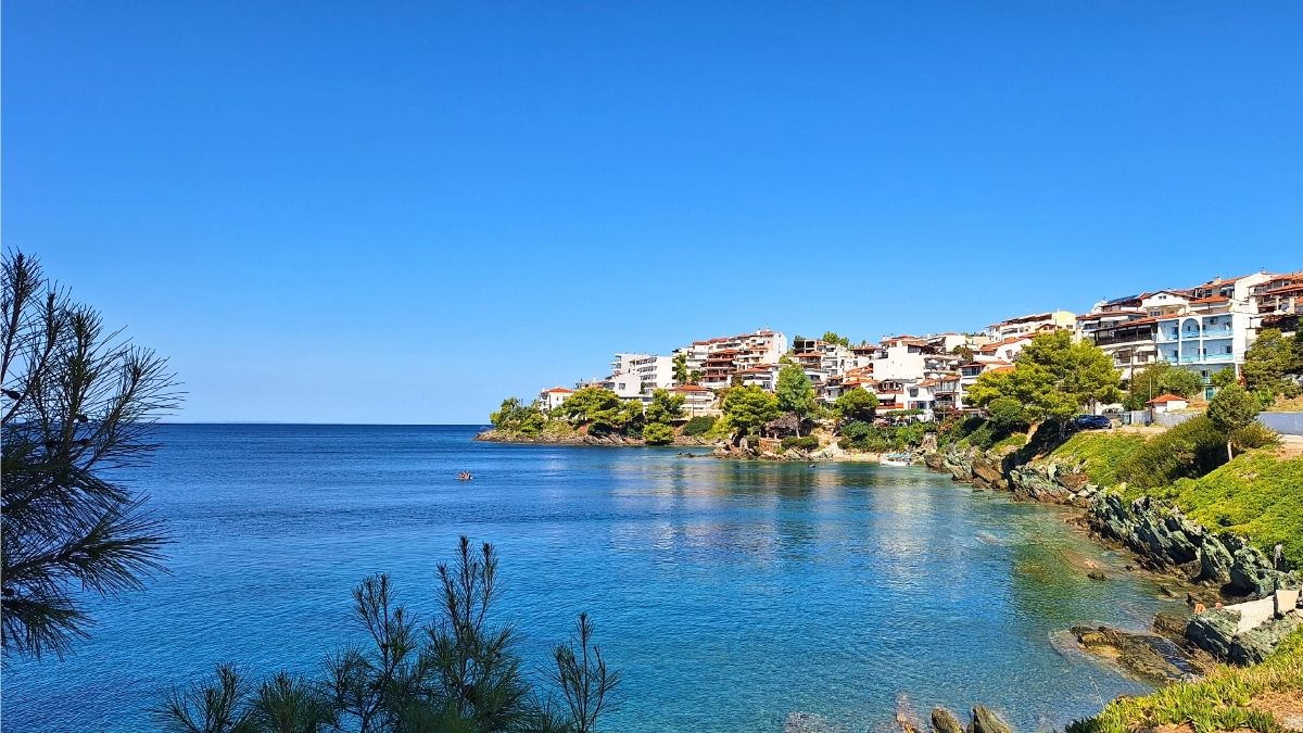 Neos Marmaras in Sithonia with blue sea